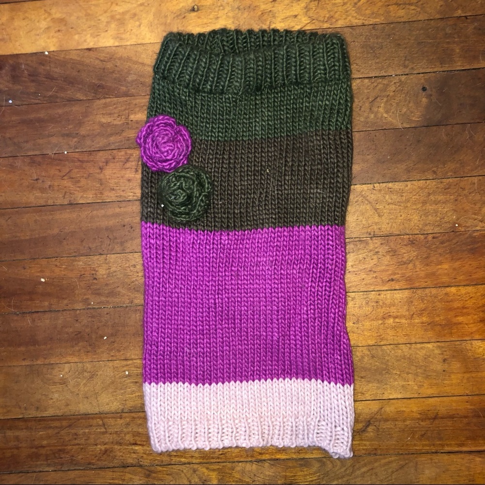 Cable knit dog sweater